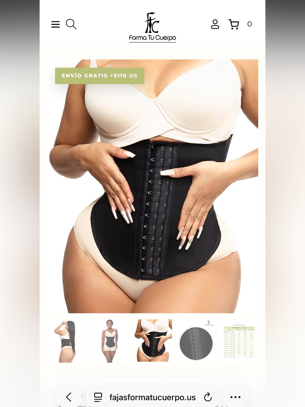 Forma Tu Cuerpo Black Waist Trainer Corset - High Compression